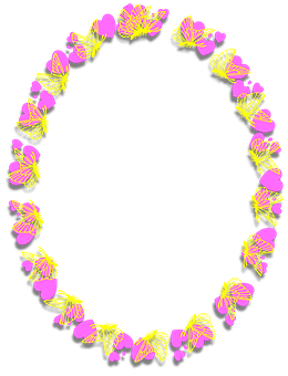 Floral Butterfly Frame Design PNG