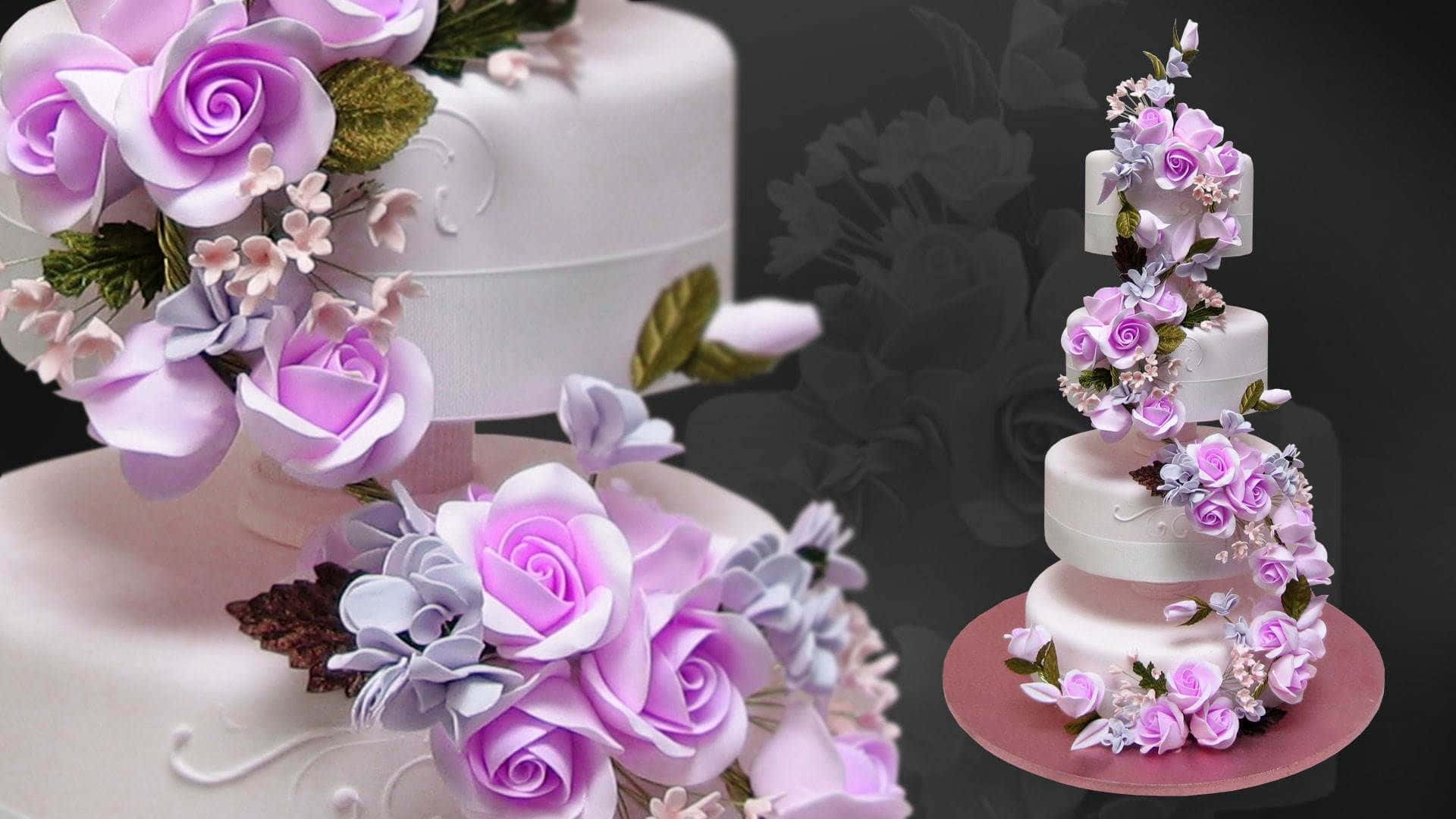 Elegant Floral Cake Wallpaper