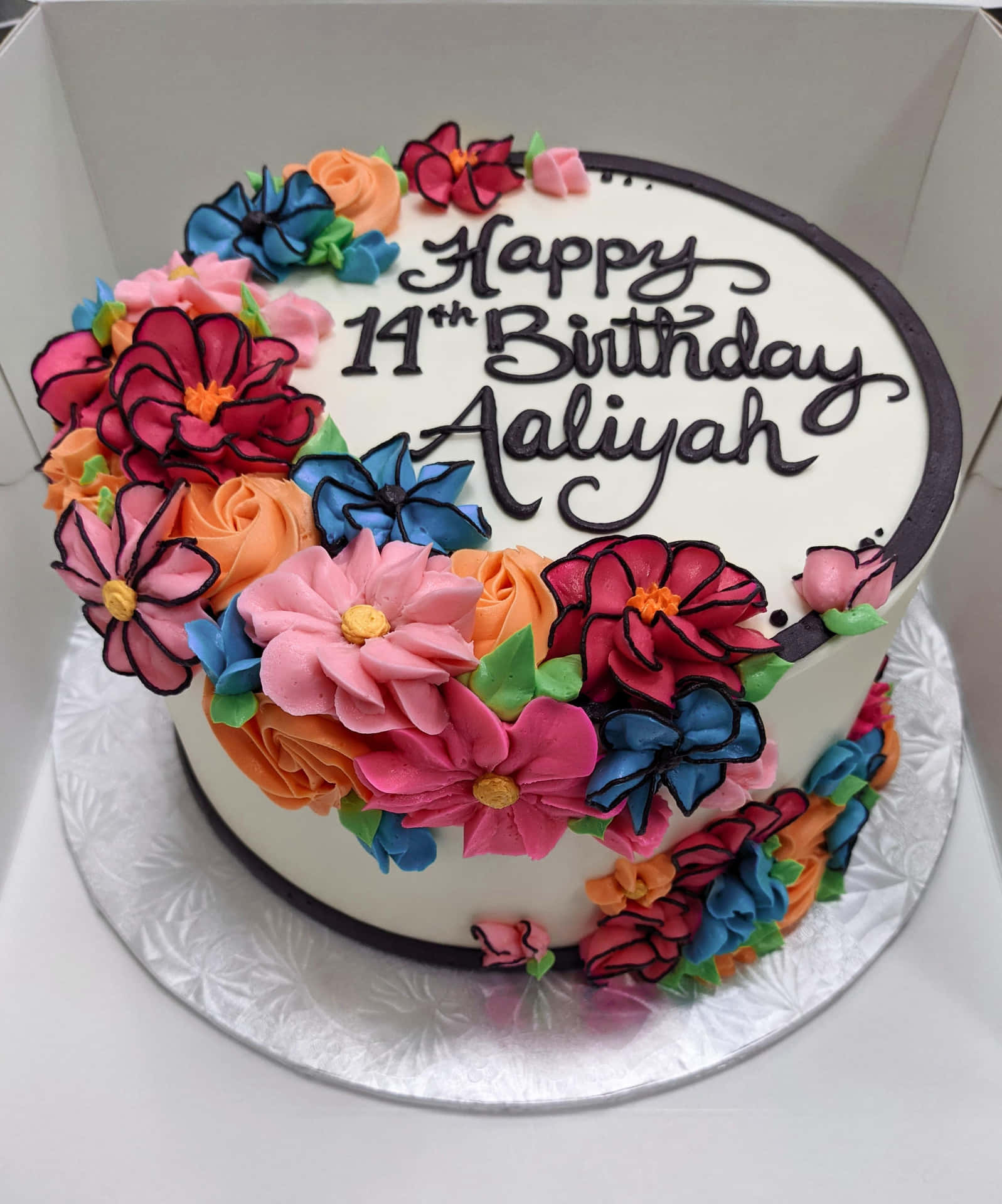 A Beautiful and Delicious Floral Cake Wallpaper