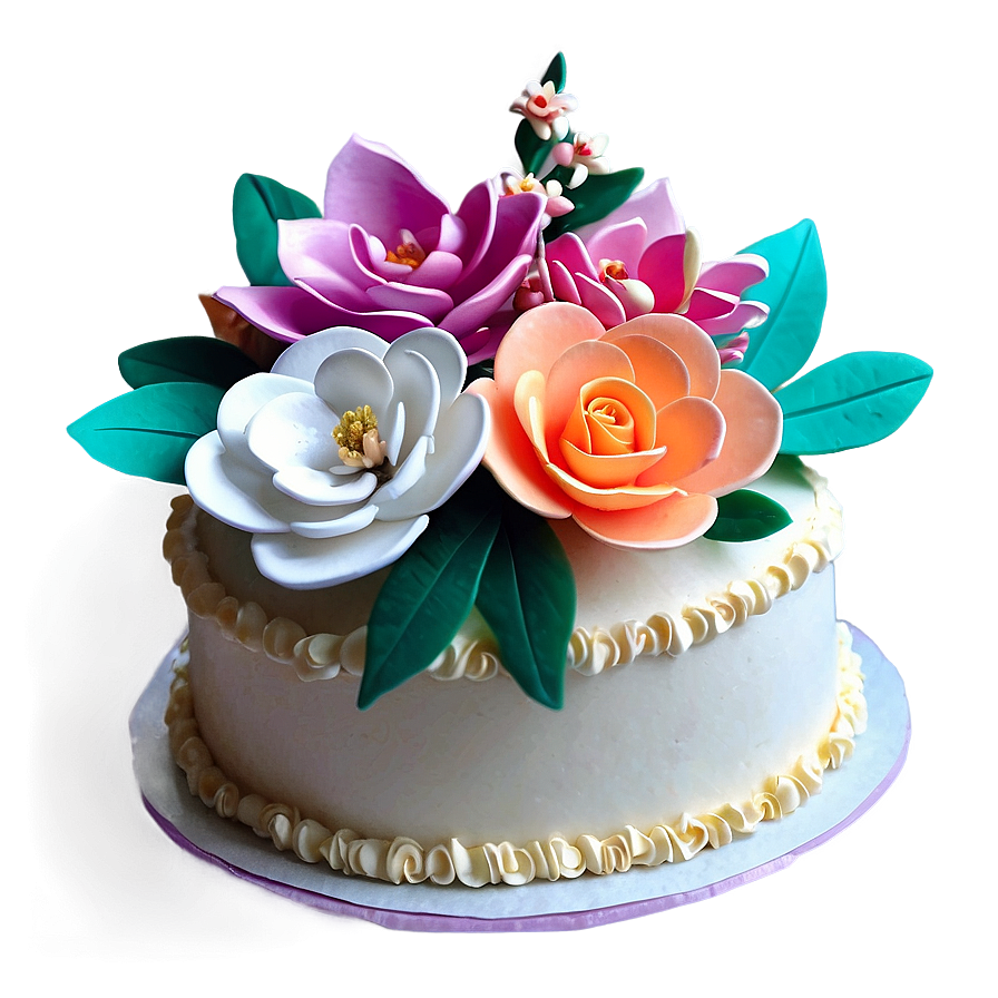 Floral Cake Topper Png 05062024 PNG