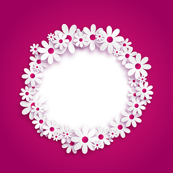 Floral Circle_ Purple Background PNG