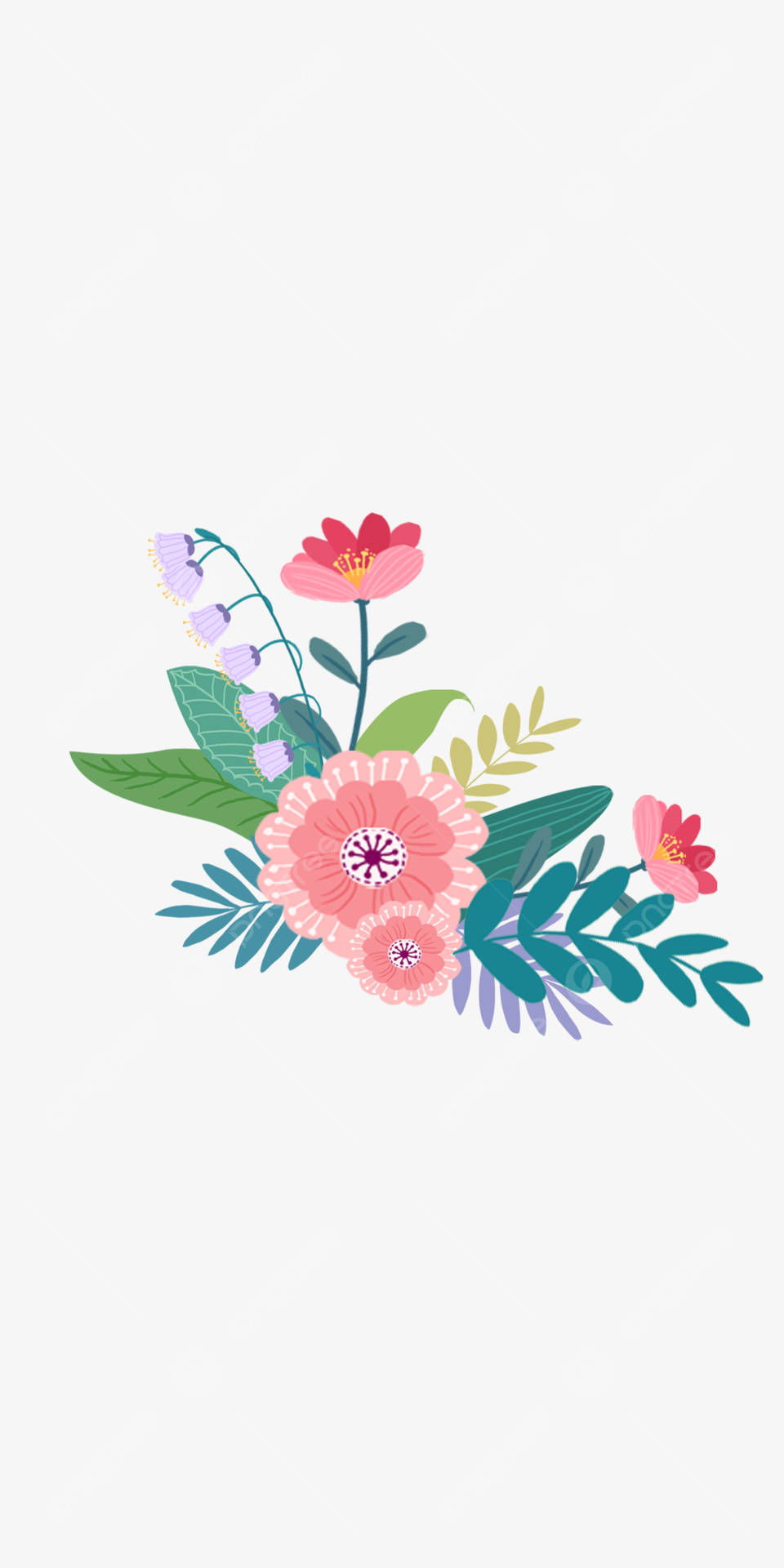 Floral Colorful Minimalist Phone Wallpaper