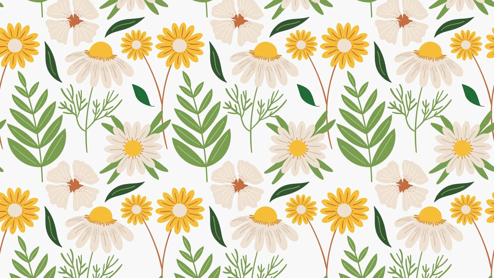 Working From Home With Floral Computer Wallpaper