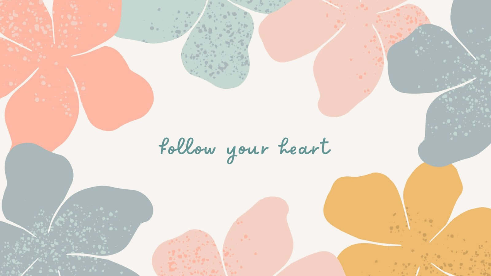 Følg dit hjerte - florale baggrund Wallpaper