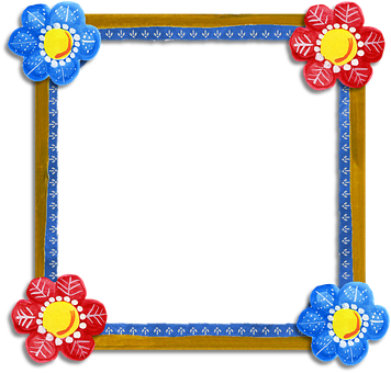 Floral Corner Decorative Frame PNG