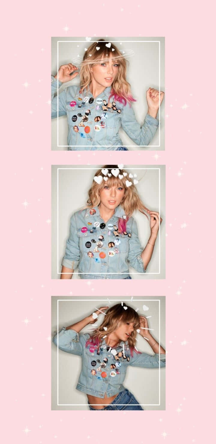 Floral Crown Denim_ Taylor Swift Triptych Wallpaper