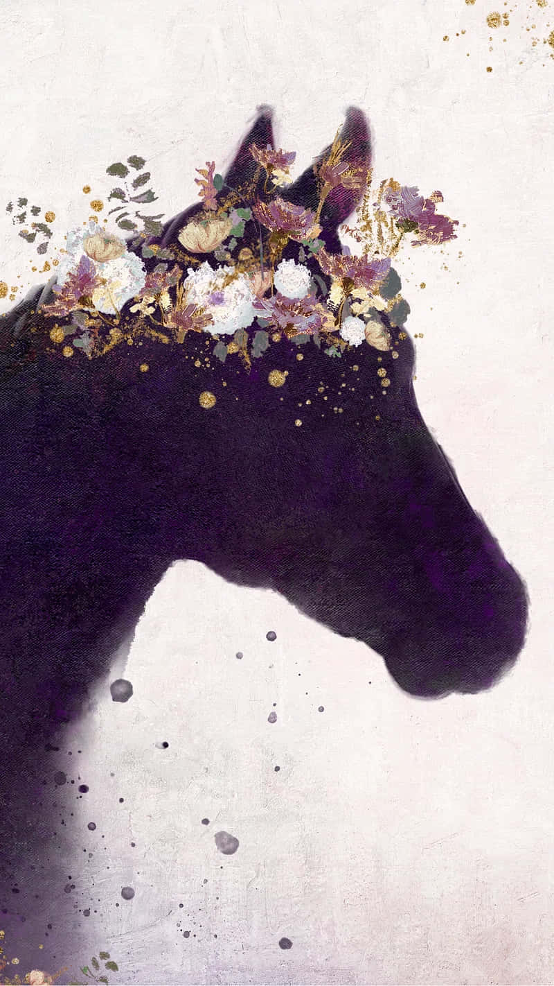 Floral_ Crown_ Horse_ Artwork.jpg Wallpaper