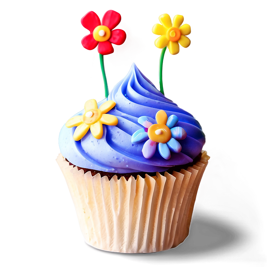 Floral Cupcake Png 05032024 PNG