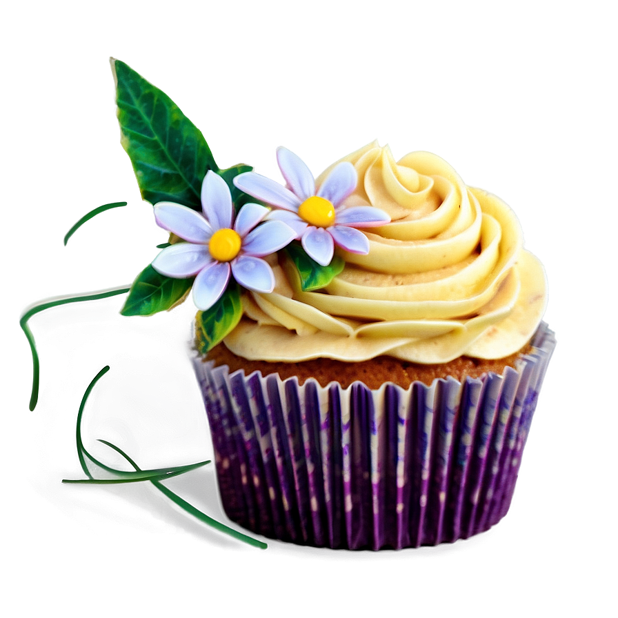 Floral Cupcake Png 05032024 PNG