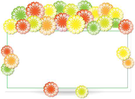 Floral Decorated Blank Frame PNG