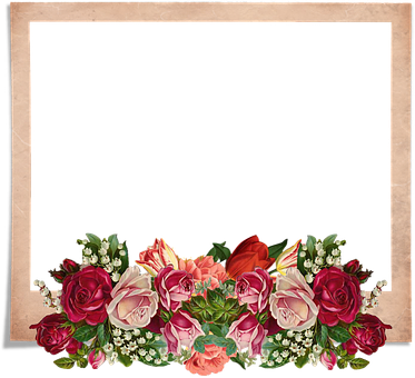Floral Decorated Frame Border PNG