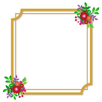 Floral Decorated Frame PNG