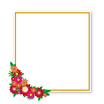 Floral Decorated Frame Template PNG
