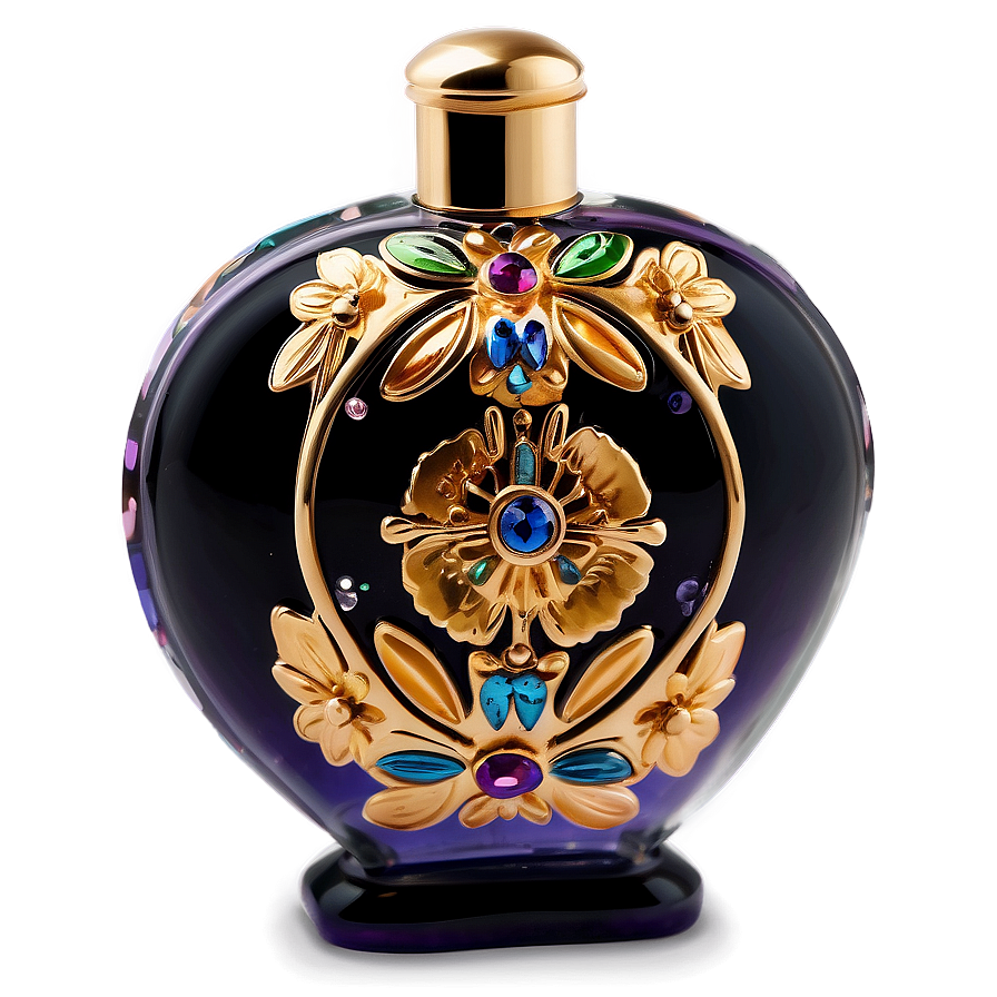 Floral Decorated Perfume Bottle Png 44 PNG