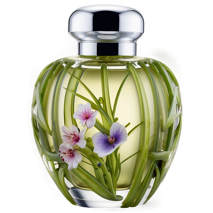 Floral Decorated Perfume Bottle Png Tby PNG