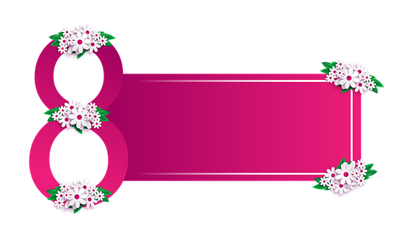 Floral Decorated Pink Banner PNG