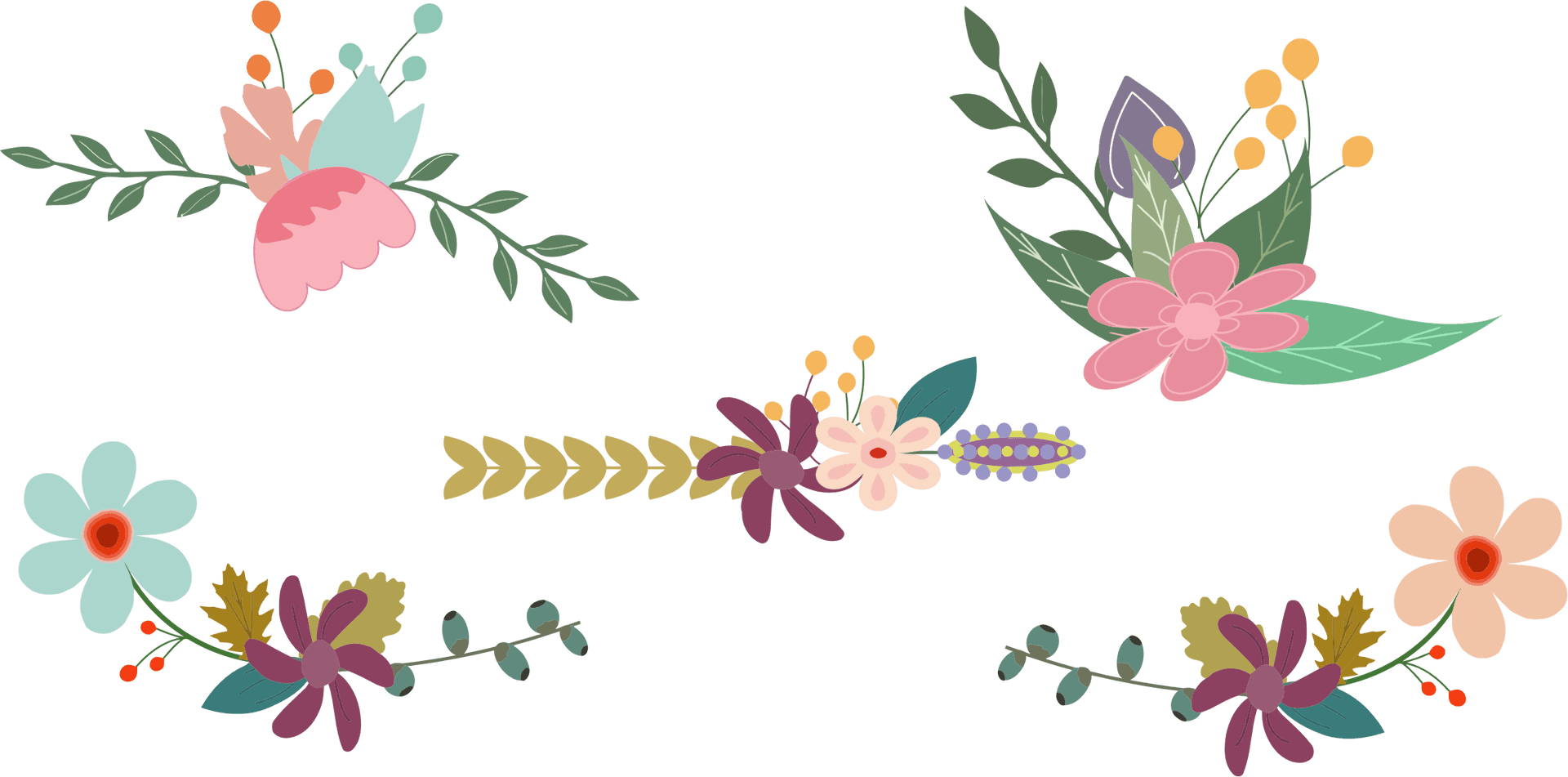 Floral Decorative Corner Designs PNG