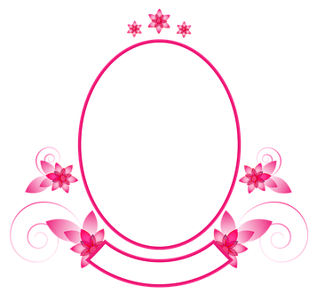 Floral Decorative Frame Black Background PNG