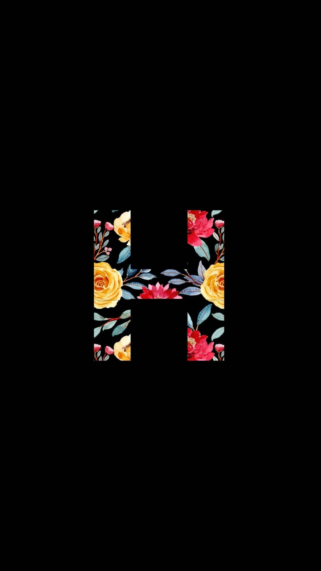 Floral Design In Letter H Alphabet Wallpaper