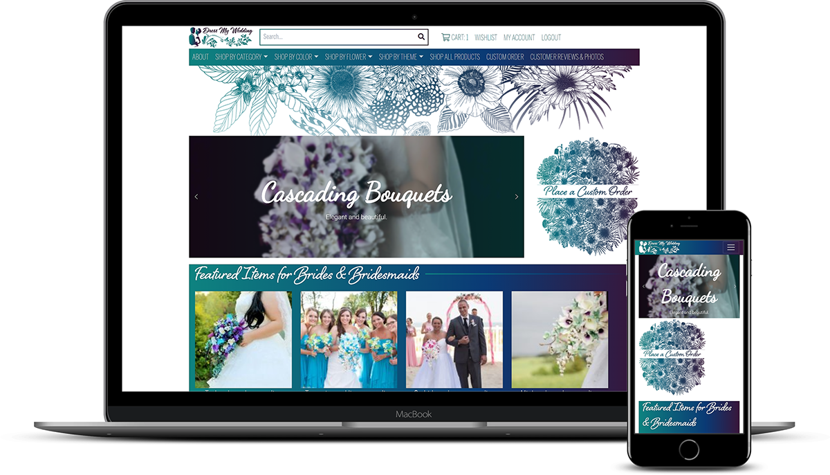 Floral Design Website Display PNG