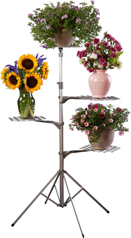 Floral Display Stand_ Mixed Bouquets PNG