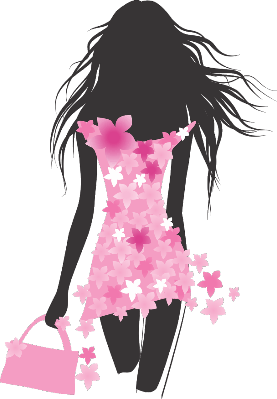 Floral Dress Silhouette_ Fashion Model.png PNG