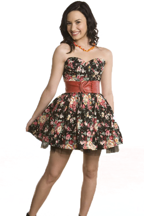 Floral Dress Woman Smiling PNG