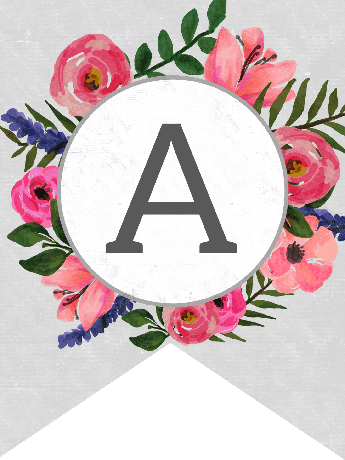 Floral Embellished Letter A Artwork PNG