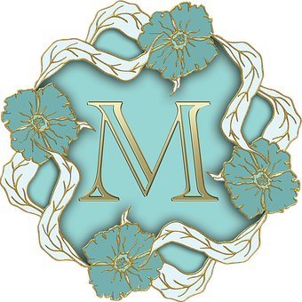 Floral Embellished Letter M PNG