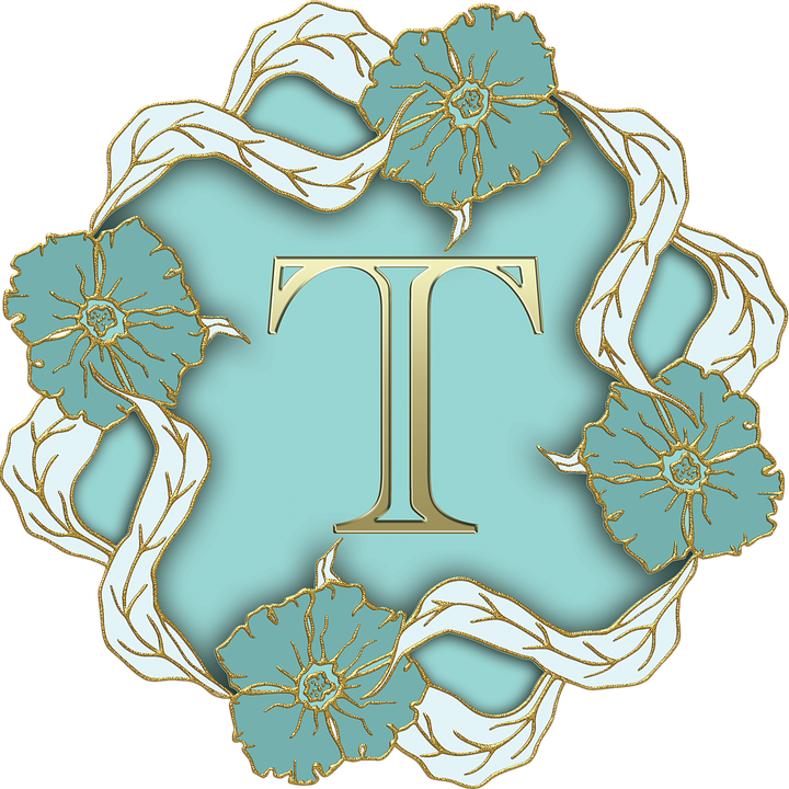 Floral Embellished Letter T PNG