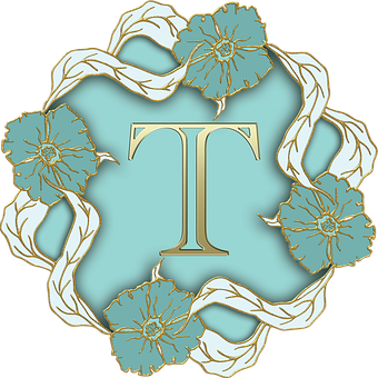 Floral Embellished Letter T PNG