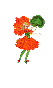 Floral Fantasy Illustration PNG