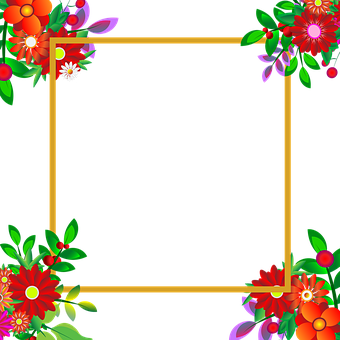 Floral_ Frame_ Black_ Background PNG
