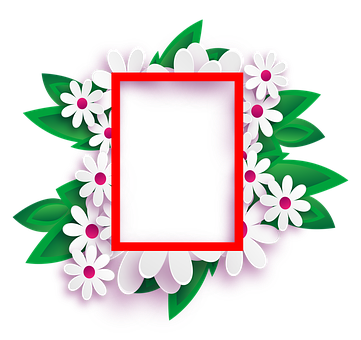 Floral_ Frame_ Black_ Background PNG