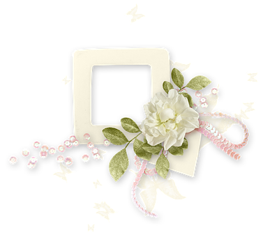 Floral Frame Black Background PNG