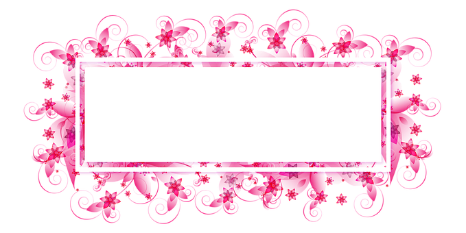 Floral_ Frame_ Black_ Pink_ Background PNG