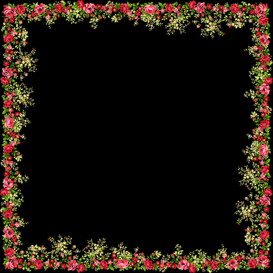 Floral Frame Border Design PNG