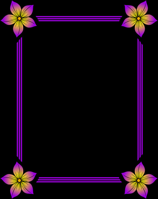 Floral Frame Border Design PNG