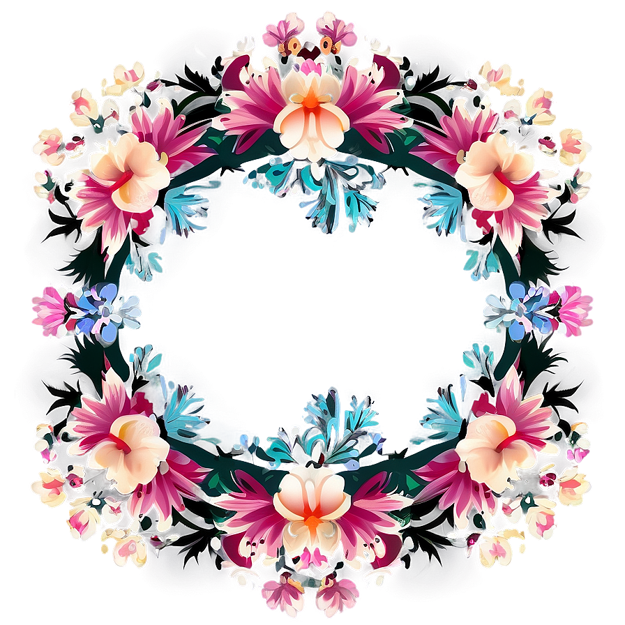 Floral Frame Border Png 06262024 PNG