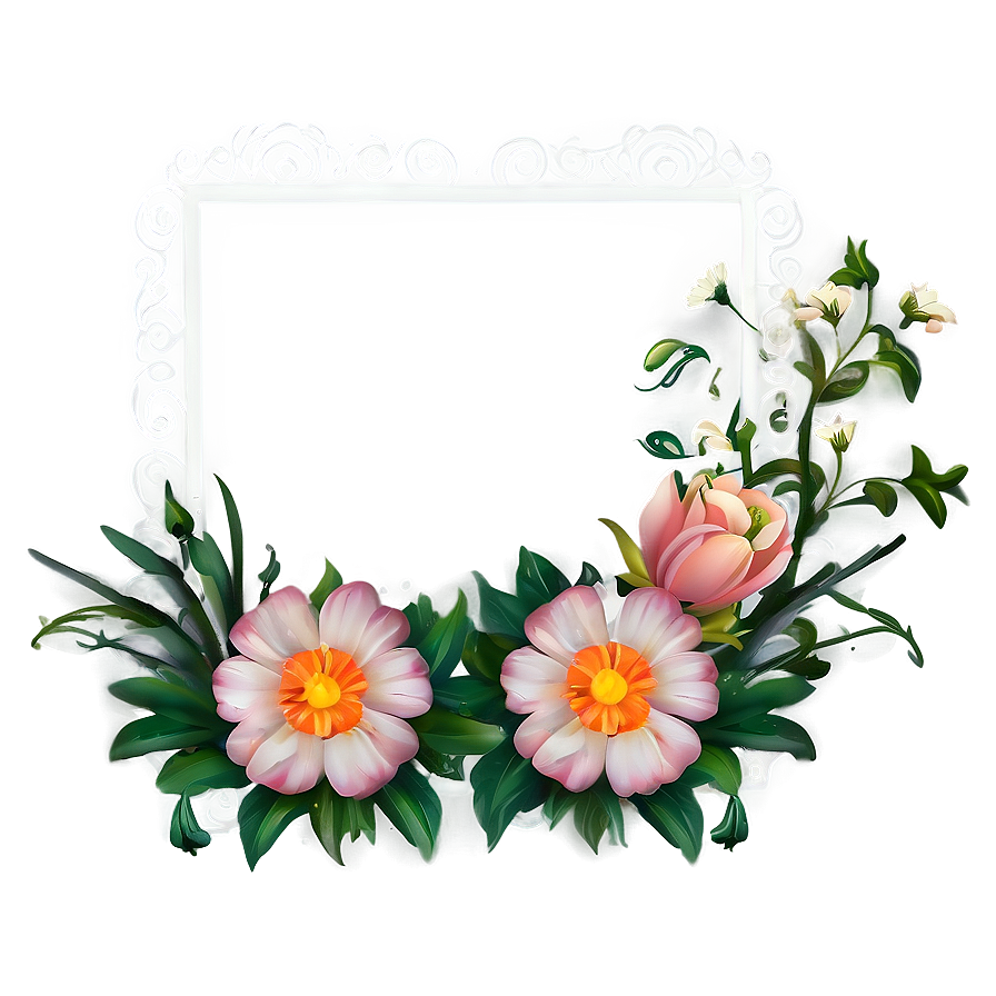 Floral Frame Border Png 4 PNG