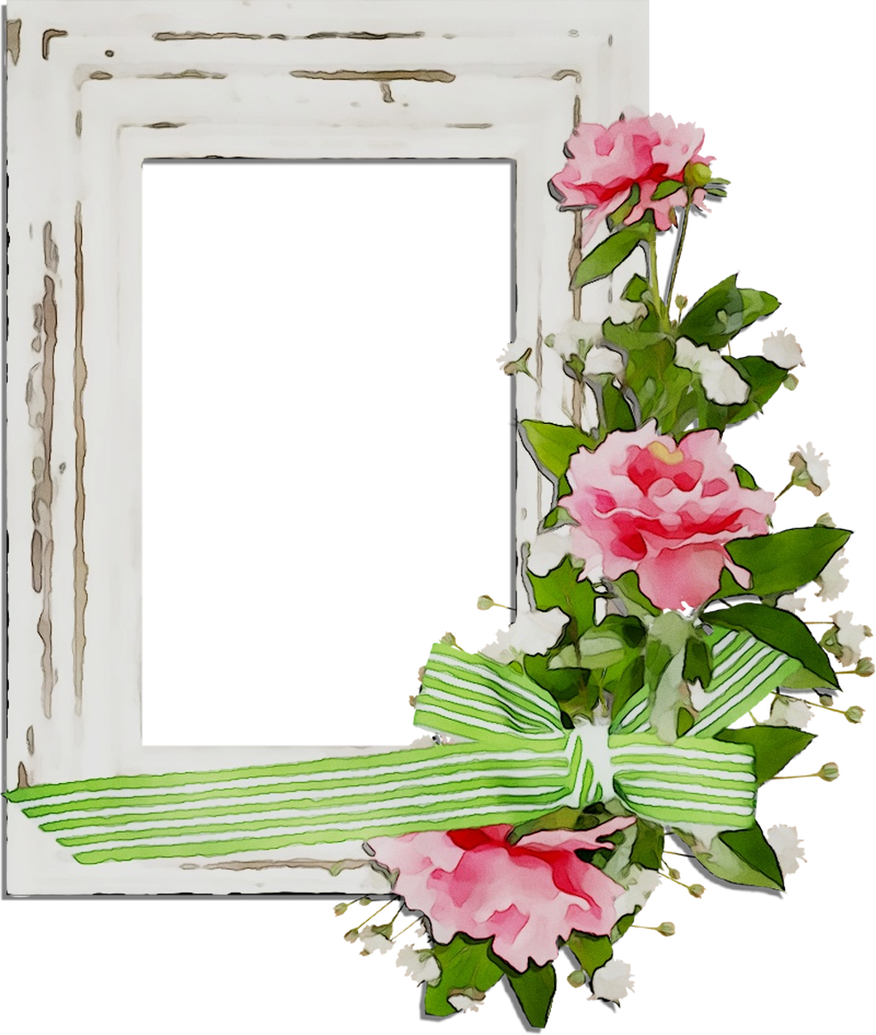 Floral Frame Clipart Pink Roses PNG