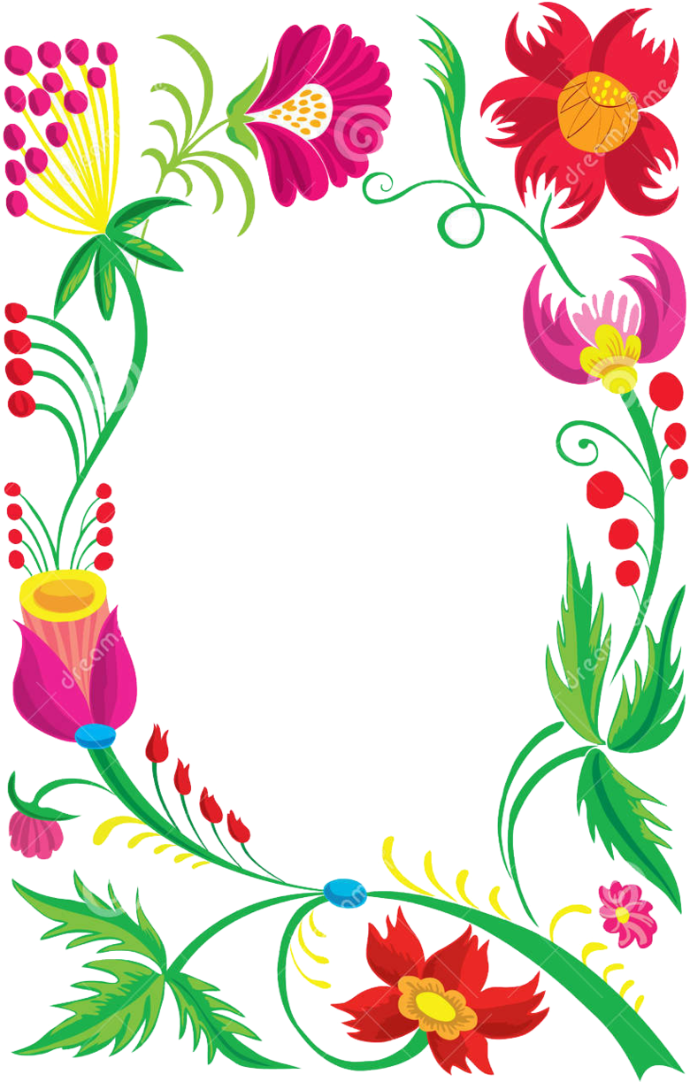 Floral Frame Design PNG