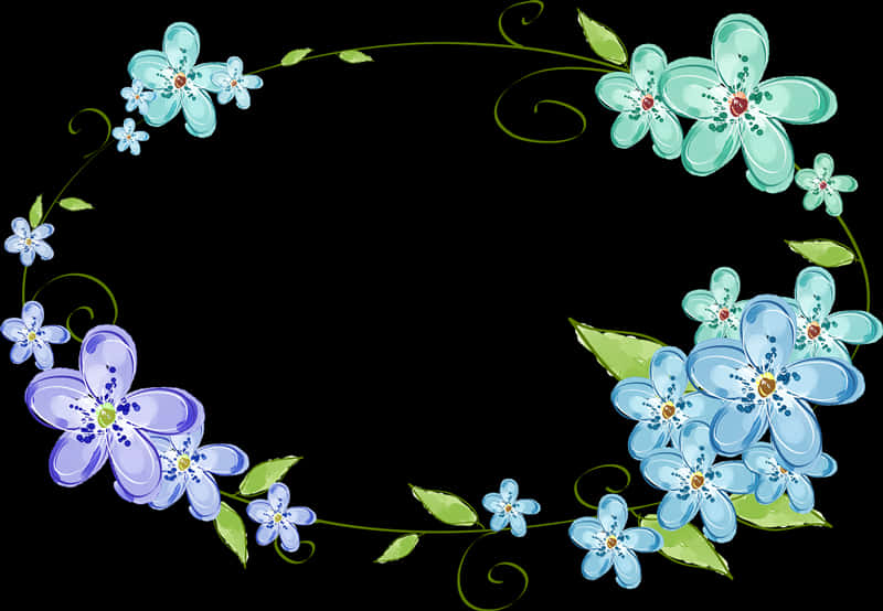 Floral Frame Design Graphic PNG
