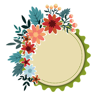 Floral Frame Graphic Design PNG
