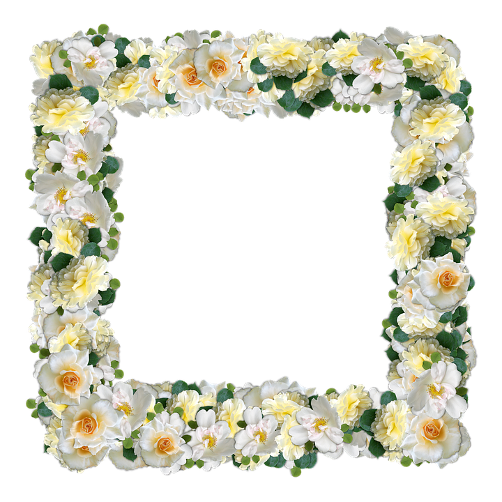 Floral_ Frame_of_ Yellow_and_ White_ Roses.png PNG