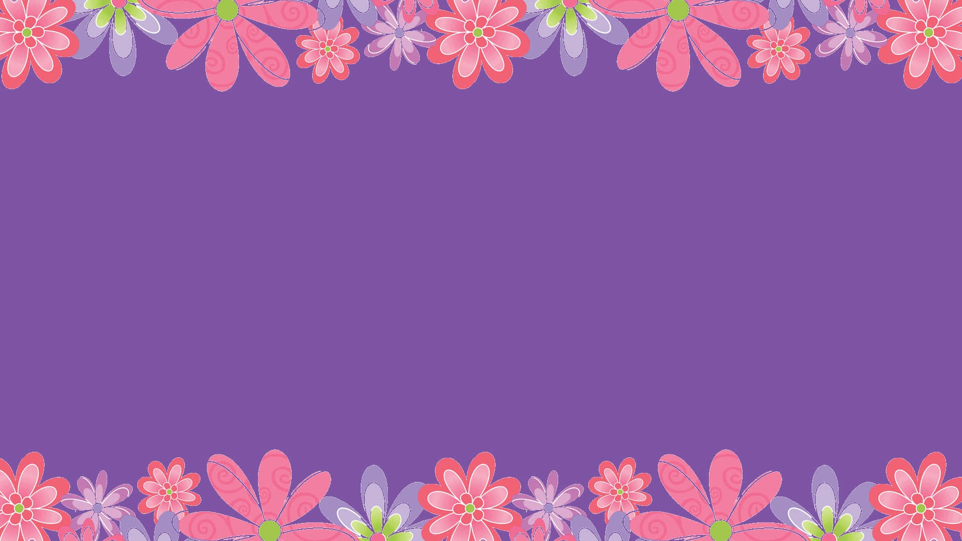 Floral Frame Purple Background Wallpaper