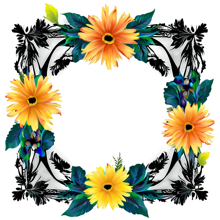 Download Floral Frame Silhouette Png Cdg78 | Wallpapers.com