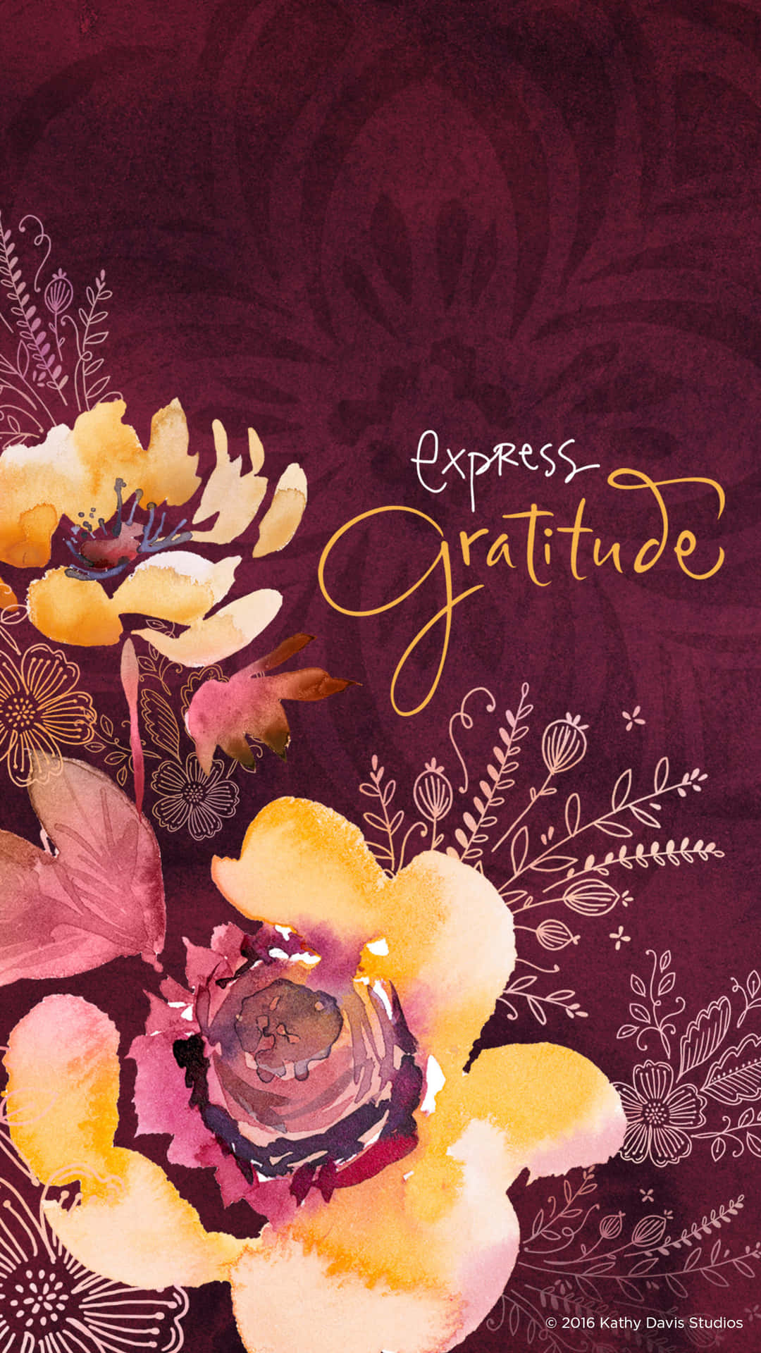 Floral Gratitude Quote Wallpaper