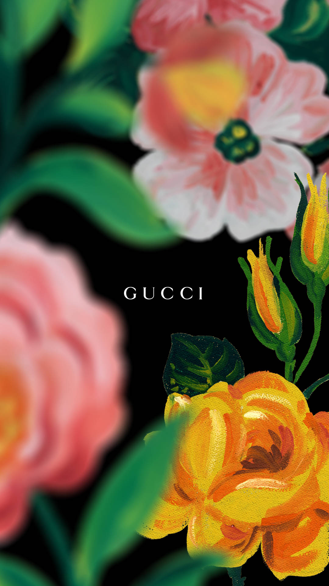 Väggpapperblommigt Gucci Iphone Väggpapper Wallpaper