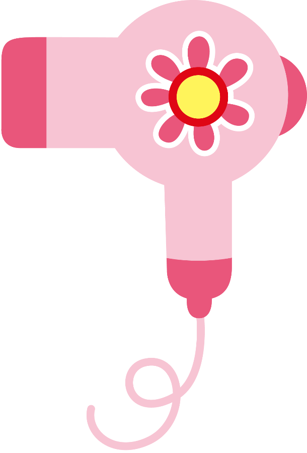 Floral Hair Dryer Illustration PNG